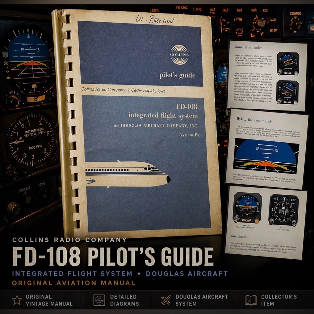 RARE Collins FD-108 Pilot Guide Avionics Manual Douglas Aircraft Flight Director